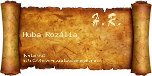 Huba Rozália névjegykártya